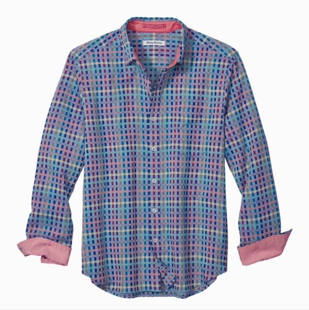 Men's Multicolor Checkered Tommy Bahama Shirt